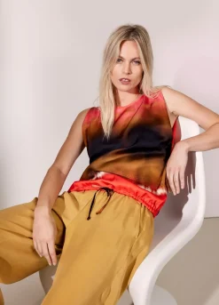 Summum Woman Bedrukte Mouwloze Top|Vrouwen Tops & T-Shirts