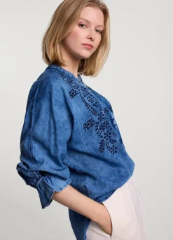 Summum Woman Blouse Met Broderie Anglaise|Vrouwen Blouses