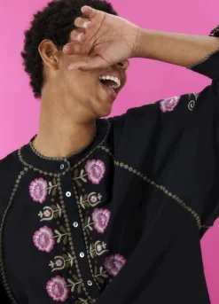 Summum Woman Blouse Met Gebloemd Borduurwerk|Vrouwen Blouses