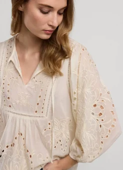 Summum Woman Broderie Anglaise Top|Vrouwen Blouses