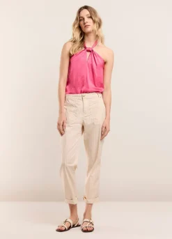 Summum Woman Broek Met Metallic Streep|Vrouwen Broeken & Jumpsuits