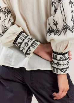 Summum Woman Contrast Top|Vrouwen Blouses