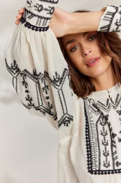 Summum Woman Contrast Top|Vrouwen Blouses