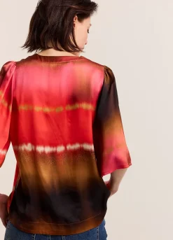 Summum Woman Faded Top Met Vlindermouw|Vrouwen Tops & T-Shirts