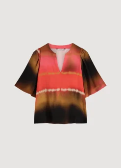 Summum Woman Faded Top Met Vlindermouw|Vrouwen Tops & T-Shirts
