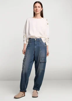 Summum Woman Gestreepte Cargo Jeans|Vrouwen Jeans