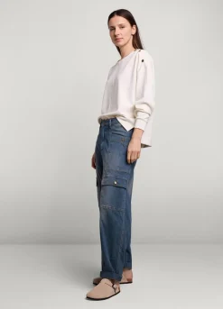 Summum Woman Gestreepte Cargo Jeans|Vrouwen Jeans