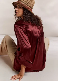 Summum Woman Glanzende Blouse|Vrouwen Blouses