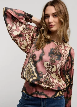 Summum Woman Glanzende Top Met Smok|Vrouwen Tops & T-Shirts