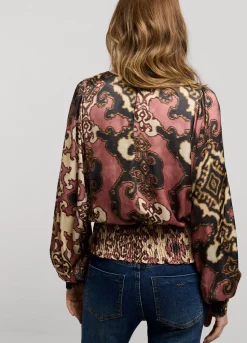 Summum Woman Glanzende Top Met Smok|Vrouwen Tops & T-Shirts