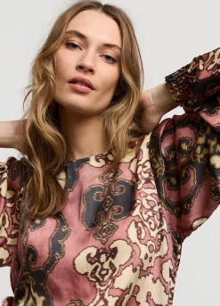 Summum Woman Glanzende Top Met Smok|Vrouwen Tops & T-Shirts