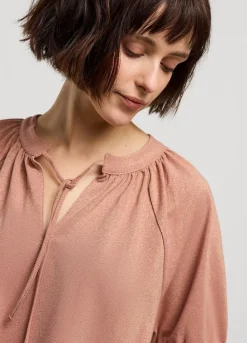 Summum Woman Glimmende Lurex Top|Vrouwen Tops & T-Shirts