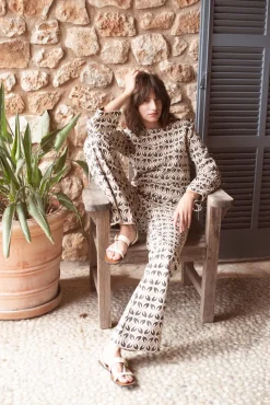 Summum Woman Jacquard Flared Pants|Vrouwen Broeken & Jumpsuits