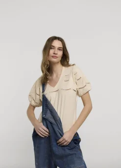 Summum Woman Jersey Top Met Broderie Anglaise|Vrouwen Tops & T-Shirts