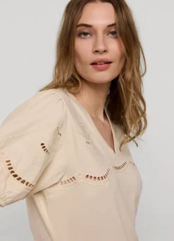 Summum Woman Jersey Top Met Broderie Anglaise|Vrouwen Tops & T-Shirts