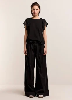 Summum Woman Jersey Top Met Kant|Vrouwen Tops & T-Shirts