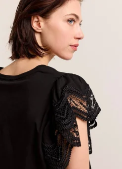 Summum Woman Jersey Top Met Kant|Vrouwen Tops & T-Shirts