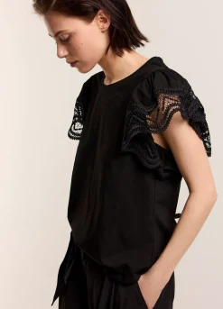 Summum Woman Jersey Top Met Kant|Vrouwen Tops & T-Shirts