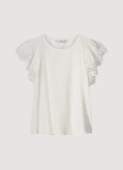 Summum Woman Jersey Top Met Kant|Vrouwen Tops & T-Shirts