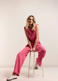 Summum Woman Katoen-Linnen Jumpsuit|Vrouwen Broeken & Jumpsuits