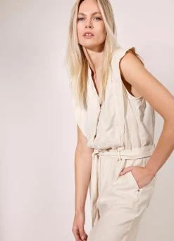 Summum Woman Katoen-Linnen Jumpsuit|Vrouwen Broeken & Jumpsuits