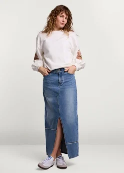 Summum Woman Lange Denim Rok|Vrouwen Rokken