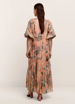 Summum Woman Lange Glinsterende Strokenjurk|Vrouwen Jurken