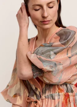 Summum Woman Lange Glinsterende Strokenjurk|Vrouwen Jurken