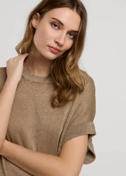 Summum Woman Lurex Boxy Truitje|Vrouwen Tops & T-Shirts