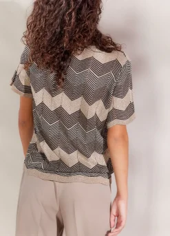 Summum Woman Metallic Zigzag Top|Vrouwen Tops & T-Shirts