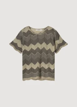 Summum Woman Metallic Zigzag Top|Vrouwen Tops & T-Shirts