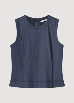 Summum Woman Mouwloze Top Linnenmix|Vrouwen Tops & T-Shirts