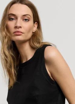 Summum Woman Mouwloze Top Linnenmix|Vrouwen Tops & T-Shirts