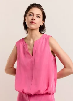 Summum Woman Mouwloze Top Met V-Split|Vrouwen Tops & T-Shirts