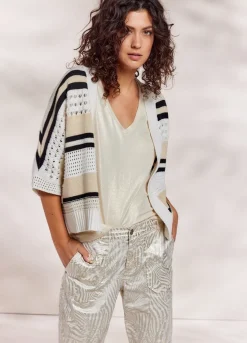 Summum Woman Open Vest Multi Multi Colour|Vrouwen Truien & Vesten