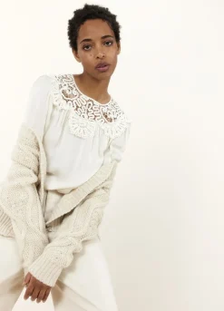 Summum Woman Top Illusie Kanten Hals|Vrouwen Tops & T-Shirts