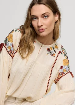 Summum Woman Top Kleurrijk Borduurwerk|Vrouwen Blouses