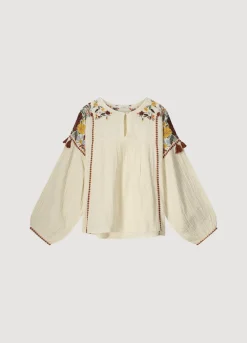 Summum Woman Top Kleurrijk Borduurwerk|Vrouwen Blouses
