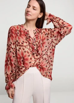 Summum Woman Top Met Dubbele Ruches|Vrouwen Blouses