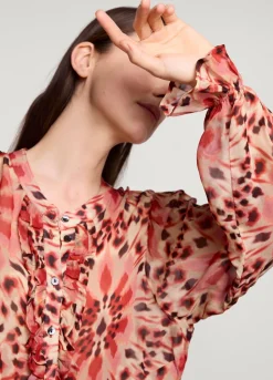 Summum Woman Top Met Dubbele Ruches|Vrouwen Blouses