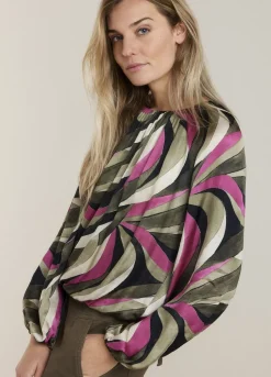 Summum Woman Top Met Pofmouw|Vrouwen Blouses