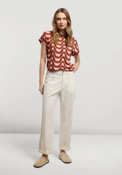 Summum Woman Top Met Retro Print|Vrouwen Tops & T-Shirts