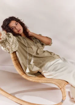 Summum Woman Top Met Rijk Borduurwerk|Vrouwen Blouses