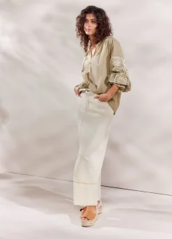 Summum Woman Top Met Rijk Borduurwerk|Vrouwen Blouses