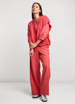 Summum Woman Top Met Ruches|Vrouwen Blouses