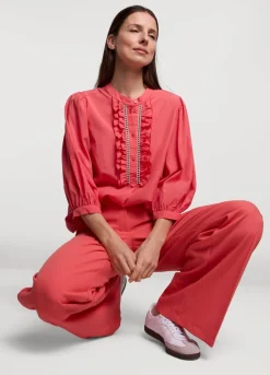 Summum Woman Top Met Ruches|Vrouwen Blouses