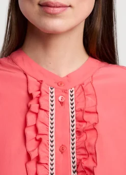 Summum Woman Top Met Ruches|Vrouwen Blouses