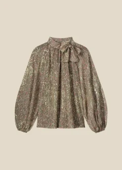 Summum Woman Transparante Blouse Met Strik|Vrouwen Blouses