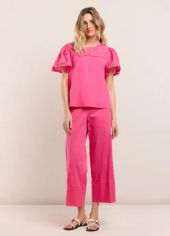 Summum Woman T-Shirt Broderie Anglaise|Vrouwen Tops & T-Shirts