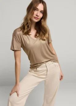 Summum Woman T-Shirt Glittercoating|Vrouwen Tops & T-Shirts